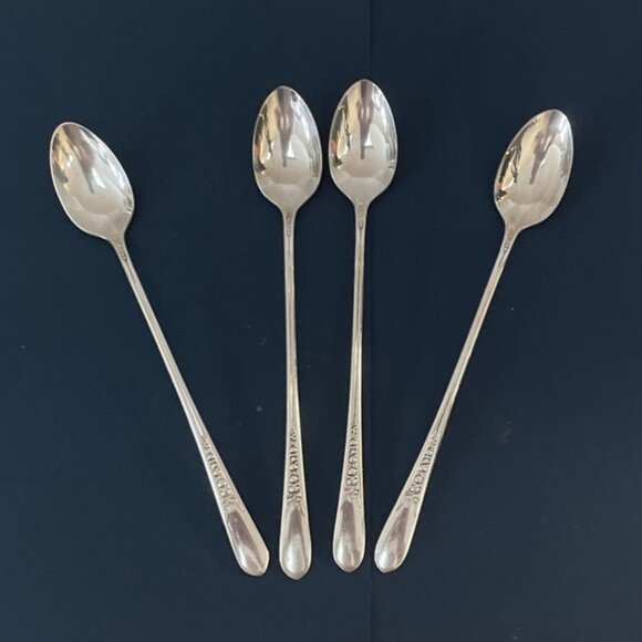Wm Rogers Original Rogers Iced Tea Spoons Priscilla Lady Ann Pattern Silverplate - Picture 3 of 9